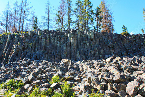 basalt cliffs iin Yellowstone National Park, USA photo