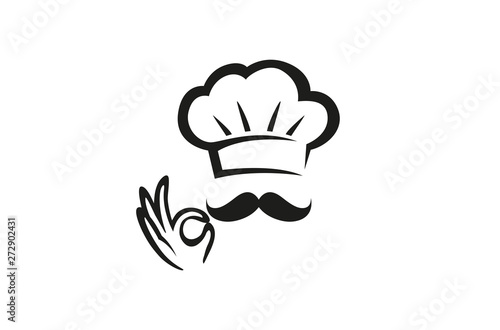 Creative Chef Hand Sign Logo Design Vector Symbol Illustration Fototapeta