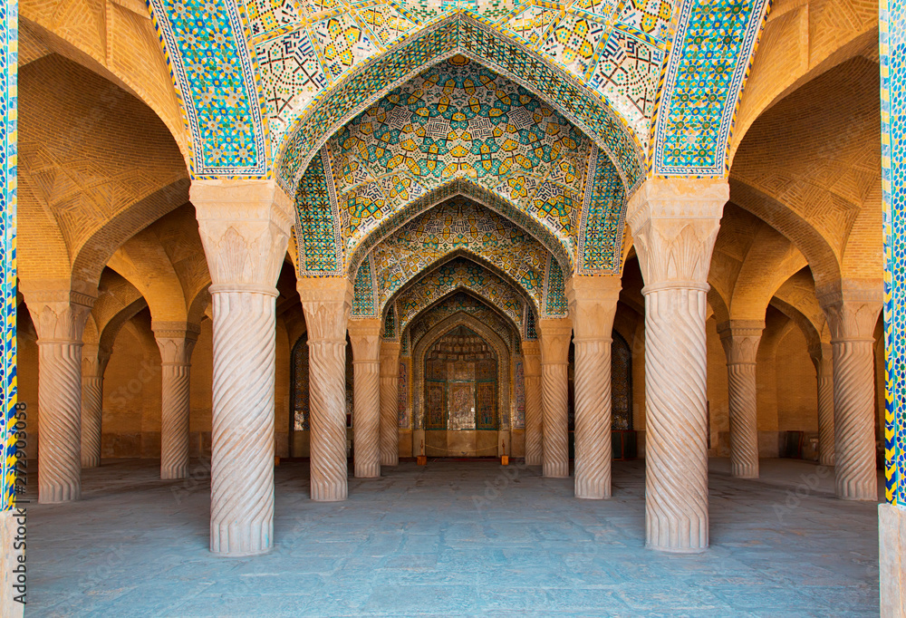 Iran turquoise ceiling and towers 