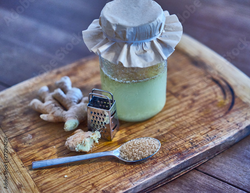 Ginger bug in a jar photo