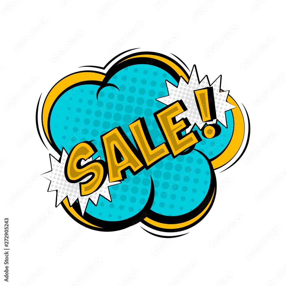 Comic bubble chat sale with halftone effect - Vector Comic bubble chat sale with halftone effect - Vector