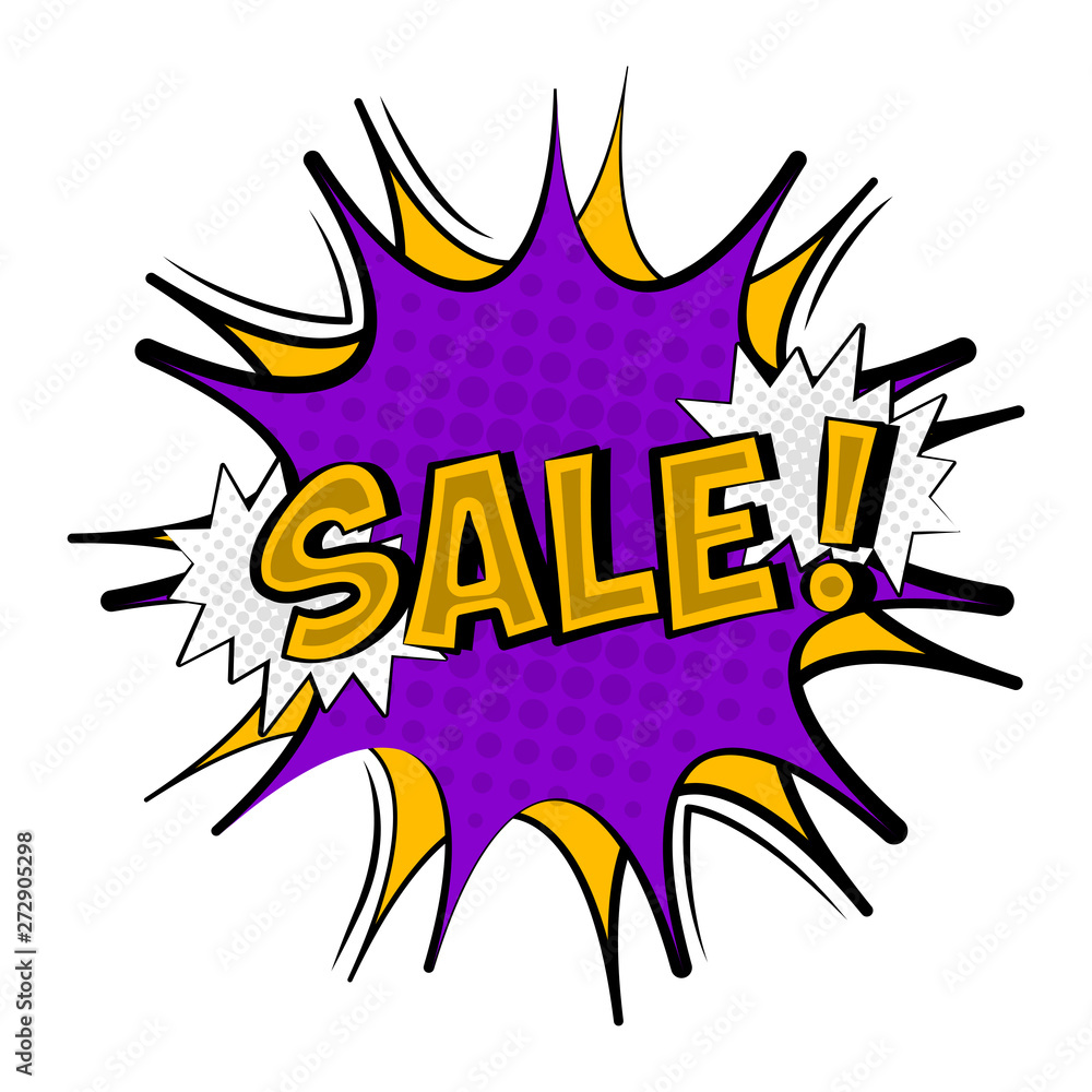 Comic bubble chat sale with halftone effect - Vector Comic bubble chat sale with halftone effect - Vector