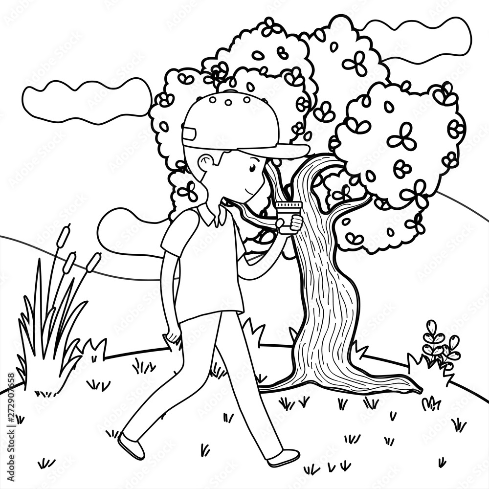 Man cartoon in the park design Man cartoon in the park design