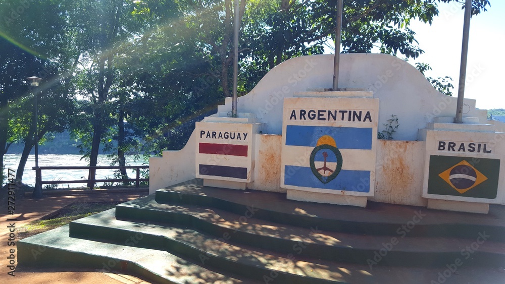 Hito Triple Frontera Argentina Brasil Paraguay Stock Photo Adobe 