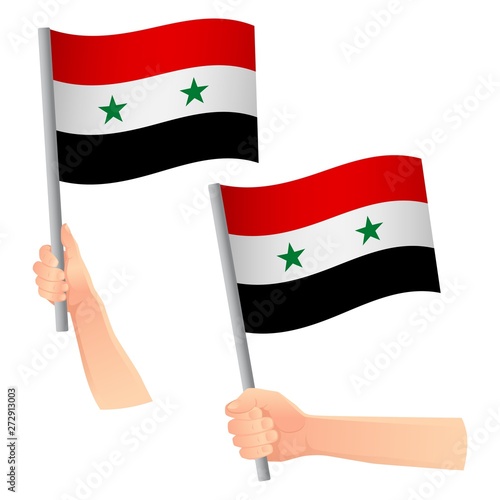 syria flag in hand icon