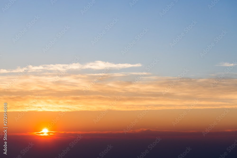 colorful dramatic sky with cloud at sunset. on river colorful dramatic sky with cloud at sunset. on river