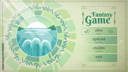 Fantasy video game menu