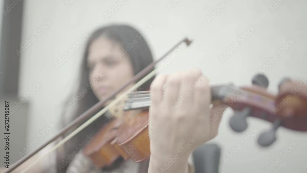 Mulher jovem tocando violino Mulher jovem tocando violino