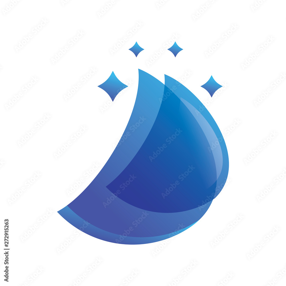 Fototapeta premium Blue Leaf Layer Spark Logo