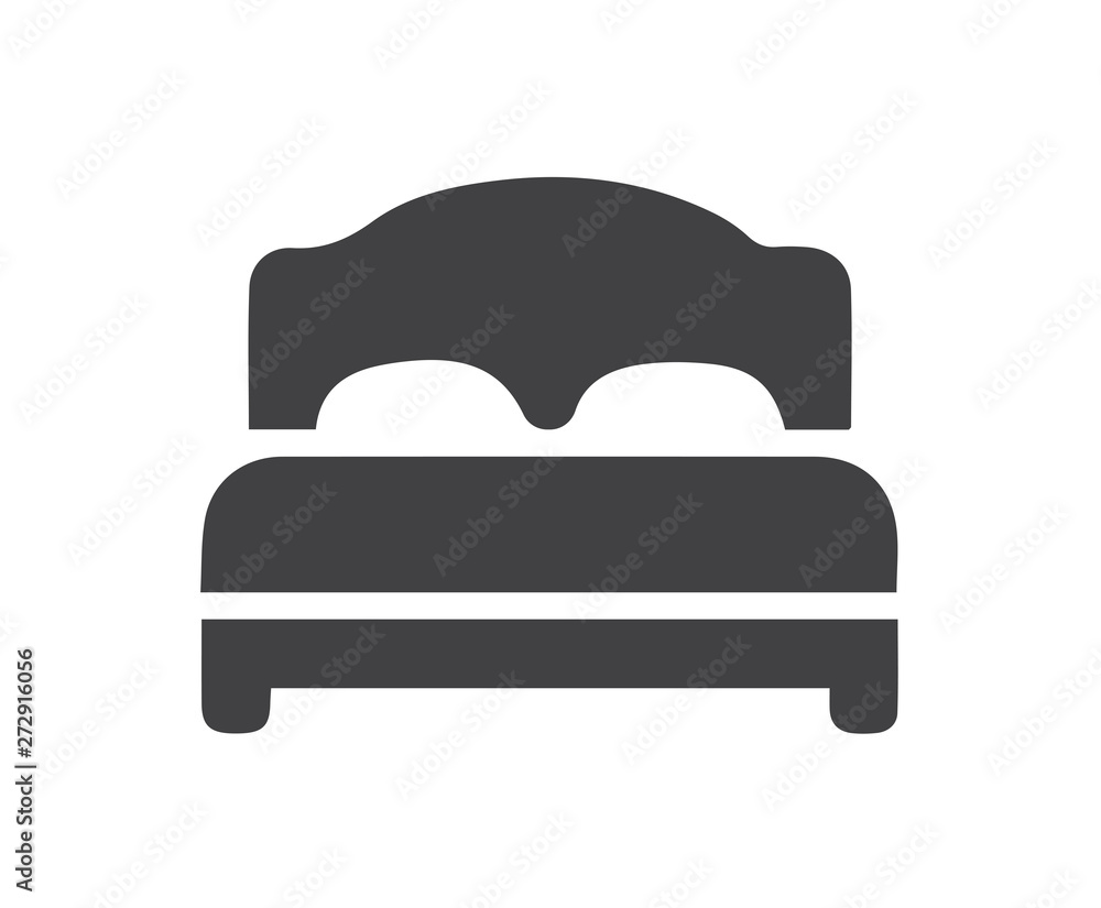 Modern sleeping bed icon vector on white background 