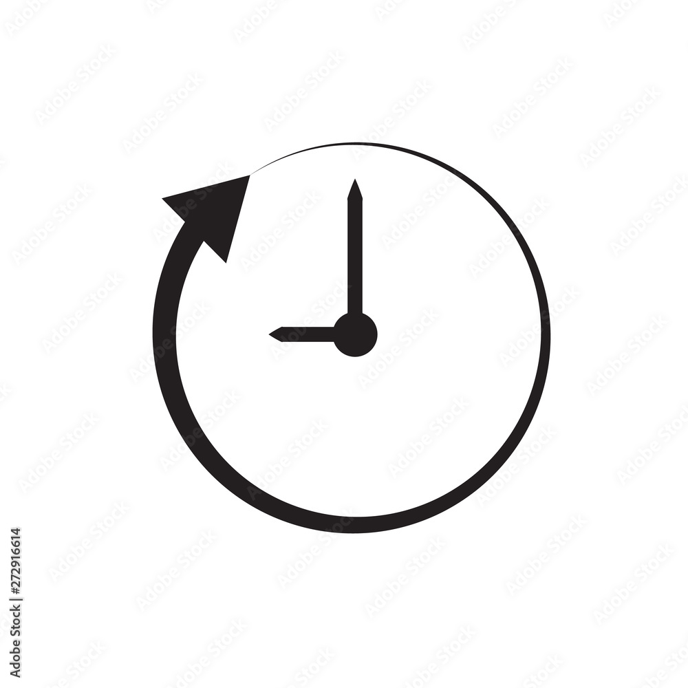 clock and arrow on white background. clock and arrow sign. flat style. clock icon for your web site design, logo, app, UI. clock and arrow on white background. clock and arrow sign. flat style. clock icon for your web site design, logo, app, UI.