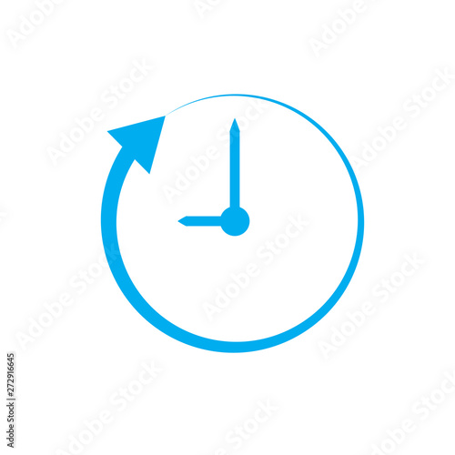 clock and arrow on white background. clock and arrow sign. flat style. clock icon for your web site design, logo, app, UI.