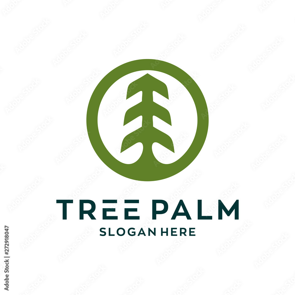 Cicrle Tree Palm Logo Design Cicrle Tree Palm Logo Design