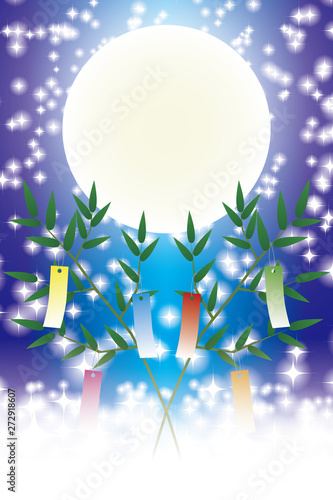 #Background #wallpaper #Vector #Illustration #design #image #Japan #china #Asia #free_size #背景 #壁紙 #ベクター #イラスト #デザイン #無料 #無料素材 #バックグラウンド #フリー素材 #イメージ #和風素材 #日本 宣伝広告,七夕祭り,竹飾り,星屑,天の川,短冊,フリーサイズ,伝統文化,星空