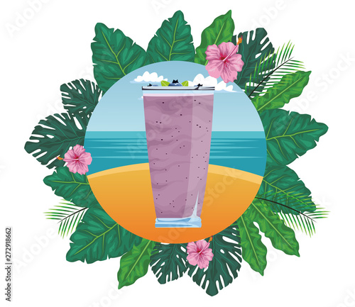 fruit tropical smoothie drink cartoon