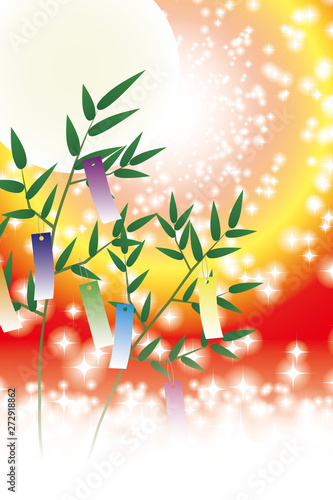 #Background #wallpaper #Vector #Illustration #design #image #Japan #china #Asia #free_size #背景 #壁紙 #ベクター #イラスト #デザイン #無料 #無料素材 #バックグラウンド #フリー素材 #イメージ #和風素材 #日本 七夕祭り,短冊,竹飾り,夏,天の川,星空,キラキラ,七月,夜空,子供,キッズ