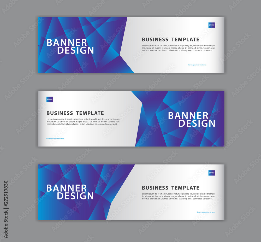 Blue banner design template vector illustration, Geometric, polygon background, texture, advertisement layout, web page, header for website. Graphic for billboard. gift voucher, card.
