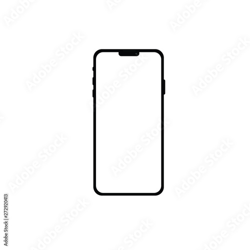 phone front isolated on white background vector
