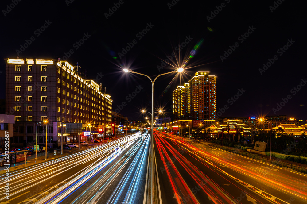 Night view of Yatai Street Viaduct in Changchun City Night view of Yatai Street Viaduct in Changchun City