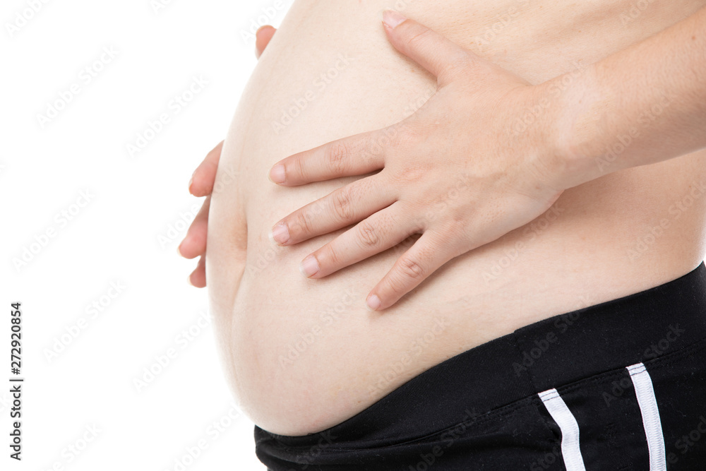Close up Pregnant woman in black warm wear.