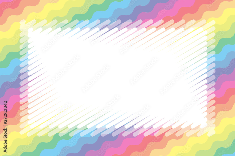Background Wallpaper Vector Illustration Design Free Free Size Charge Free Colorful Color Rainbow Show Business Entertainment Party Image 背景壁紙 パステルカラー 名札 値札イラスト素材 キッズ ウェーブ 波 ギザギザ模様 フリーサイズ Stock Vector