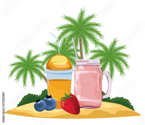 tropical fruit and smoothie drink