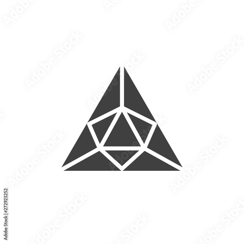 Triangle diamond vector icon. Precious stone, gem filled flat sign for mobile concept and web design. Triangular Gemstone glyph icon. Symbol, logo illustration. Vector graphics