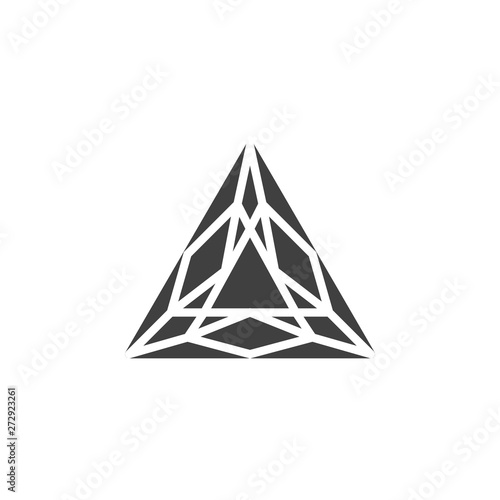 Triangular Gemstone vector icon. Triangle diamond filled flat sign for mobile concept and web design. Precious stone, gem glyph icon. Symbol, logo illustration. Vector graphics