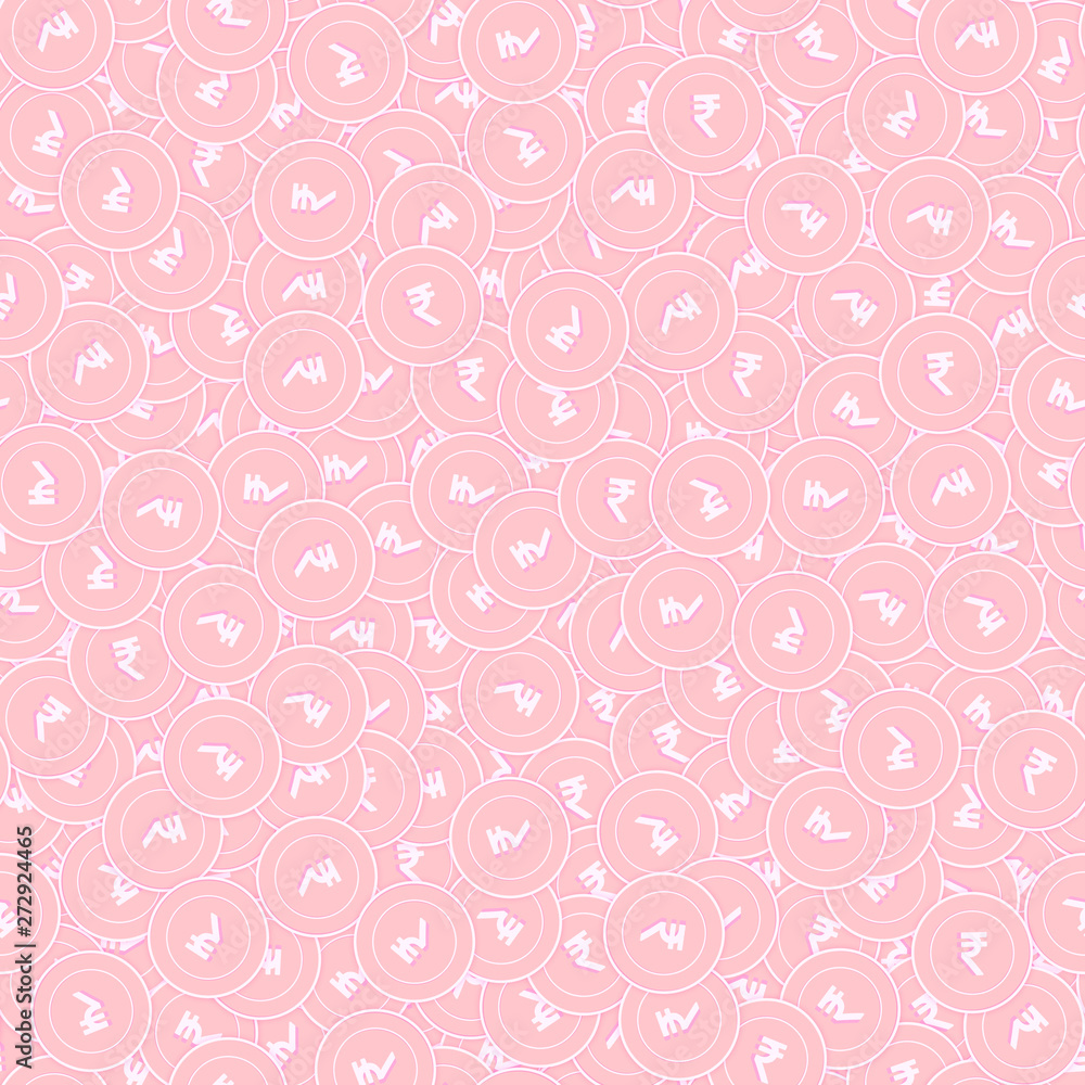 Indian rupee copper coins seamless pattern. Likabl Indian rupee copper coins seamless pattern. Likabl