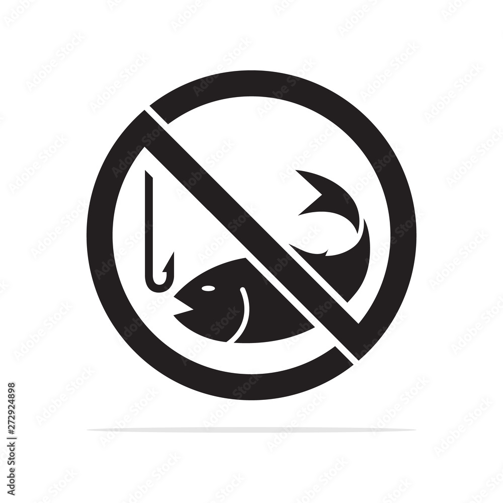 no fishing icon. Vector concept illustration for design. no fishing icon. Vector concept illustration for design.