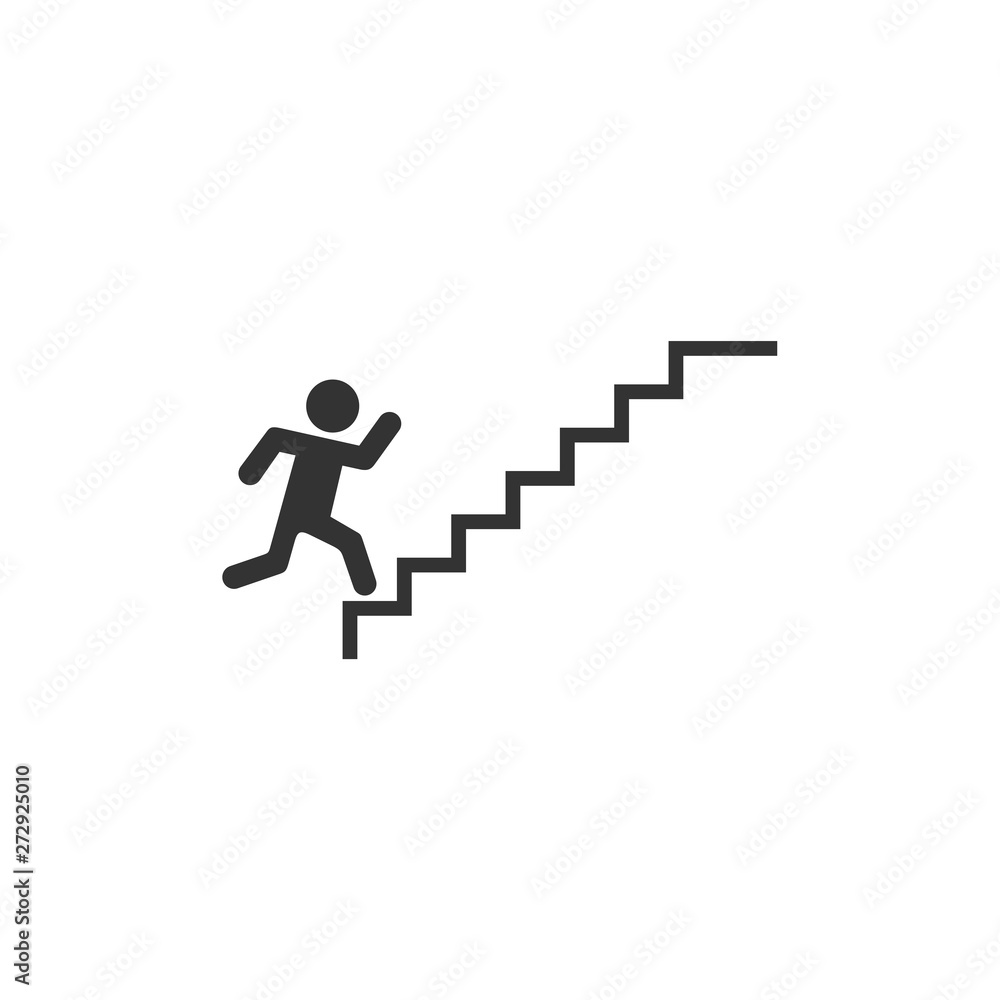 Man on stairs going up. People icon. Vector icon for apps and websites. Man on stairs going up. People icon. Vector icon for apps and websites.