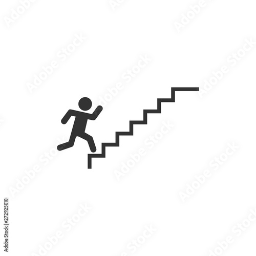 Man on stairs going up. People icon. Vector icon for apps and websites. © Frog_Ground