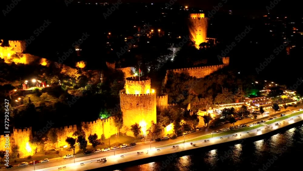 We shot Istanbul Rumeli Hisar with aerial drone Hyperlapse shooting technique. İstanbul/Turkey