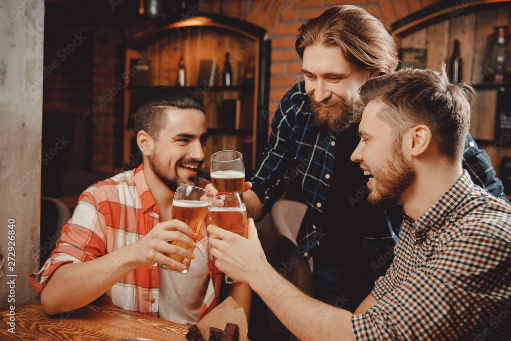Group of friends enjoying drink pub nightclub. Concept friendship