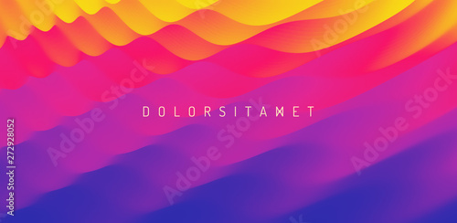 3D wavy background with ripple effect. Vector illustration for design.