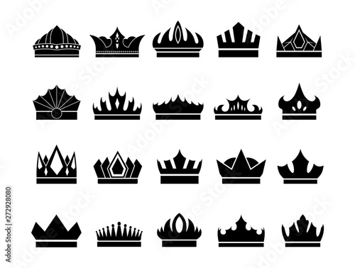 Unusual vector crown icons isolated on white background. Sign  symbol  icon of crown.