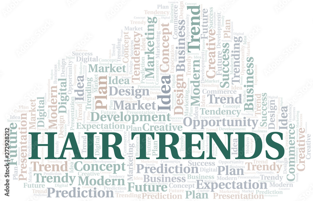 Obraz premium Hair Trends word cloud. Wordcloud made with text only.