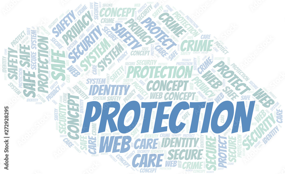 Protection word cloud. Wordcloud made with text only.