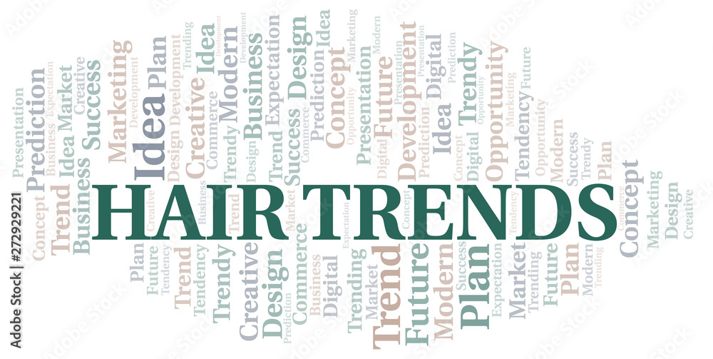 Fototapeta premium Hair Trends word cloud. Wordcloud made with text only.