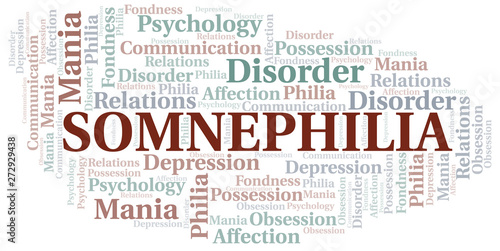 Somnephilia word cloud. Type of Philia.