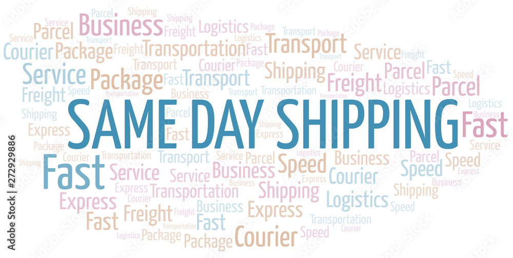 Obraz premium Same Day Shipping word cloud. Wordcloud made with text only.