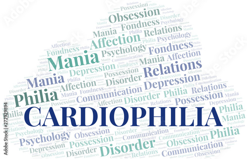 Cardiophilia word cloud. Type of Philia.