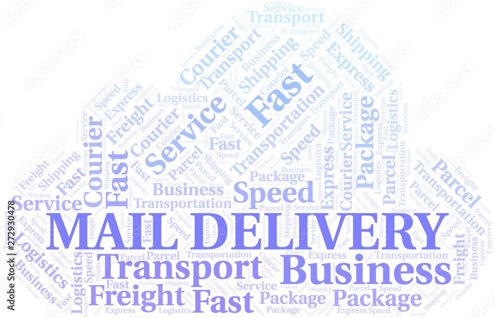 Obraz premium Mail Delivery word cloud. Wordcloud made with text only.