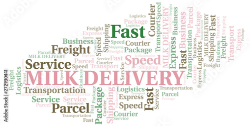 Milk Delivery word cloud. Wordcloud made with text only.