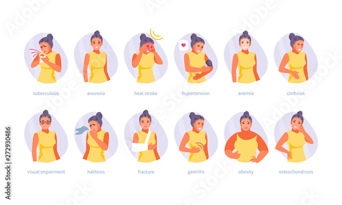 Set of diseases vector