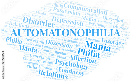 Automatonophilia word cloud. Type of Philia.