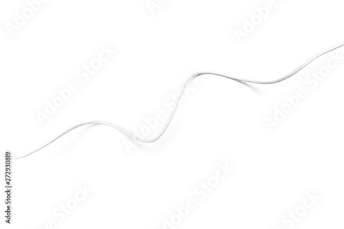 white power cable socket isolated on white background