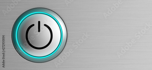 Bilde på lerret button power start symbol technology push