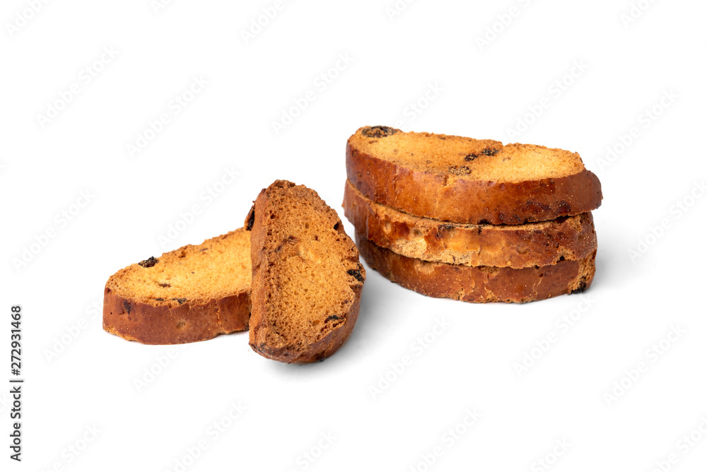 Crispy rusk isolated on white background. Crispy rusk isolated on white background.