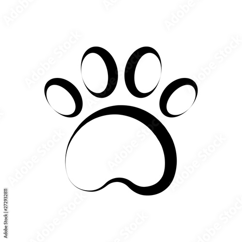 Paw print icon - vector.